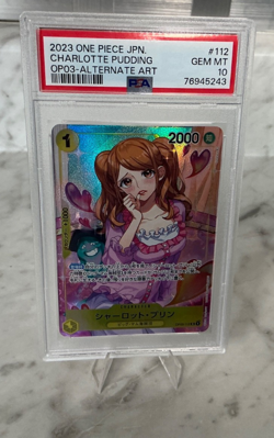 2023 ONE PIECE OP03-PILLARS OF STRENGTH 112 CHARLOTTE PUDDING ALT PSA 10 - Image 1