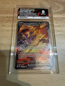 Pokemon Team Rocket's Moltres ex 229/182 Destined Rivals UPC STAMPED Promo ACE 8 - Image 1
