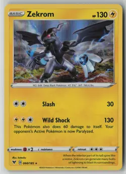 Zekrom 060/185 Pokemon TCG Vivid Voltage Rare Holo Card (Near Mint) NM 1 - Image 1