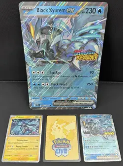 Surging Sparks Stamp Black Kyurem ex Jumbo card + regular + Zekrom - Pokemon - Image 1