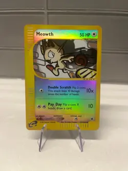 Meowth 118/165 Reverse Holo Expedition Pokemon Card LP - Image 1
