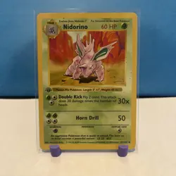 Pokemon TCG Nidorino Base Set, Unlimited Uncommon Card 37/102 Shadowless - Image 1