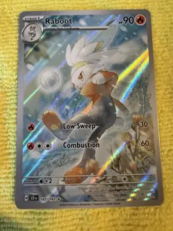Raboot Stellar Crown Illustration Pokemon Card 147/142 Rare Collectible - Image 1