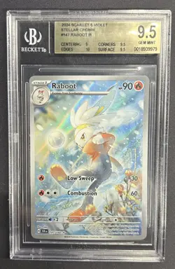 Raboot 147/142 Illustration Rare Stellar Crown Pokemon TCG *Beckett 9.5* - Image 1