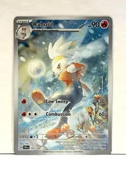Raboot 147/142 Illustration Rare Stellar Crown Pokemon Card TCG NM - Image 1