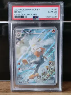 Raboot Illustration Rare 147/142 Stellar Crown SV7 English Pokemon Card PSA 10 - Image 1
