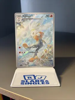 Pokemon TCG Raboot Card Stellar Crown Illustration Rare Holo 147/142 SV - Image 1