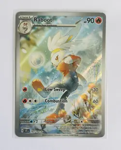 Pokemon TCG Raboot Card Stellar Crown Illustration Rare Holo 147/142 - Image 1