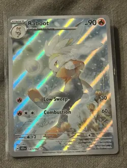 Pokemon TCG Raboot 147/142 SV07 Stellar Crown Illustration Rare Holo EN HP90 - Image 1