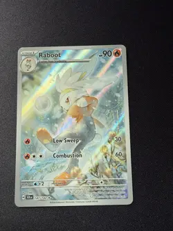 Pokemon TCG Raboot Card Stellar Crown Illustration Rare Holo 147/142 SV - Image 1