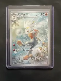 Pokemon TCG Raboot Card Stellar Crown Illustration Rare Holo 147/142 SV - Image 1