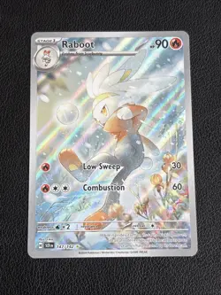Pokemon TCG Raboot Card Stellar Crown Illustration Rare Holo 147/142 SV - Image 1