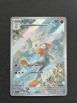 Pokemon TCG Raboot Card Stellar Crown Illustration Rare 147/142 NM Condition - Image 1