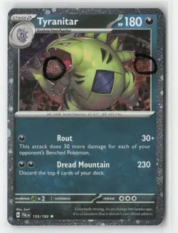 Tyranitar 135/193 Cosmos Holo Promo Pokemon Near Mint Double Swirl - Image 1