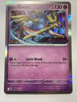 Zacian Staff Prerelease Promo Holo 015 Mega Evolution Promo STAFF Pokemon TCG - Image 1