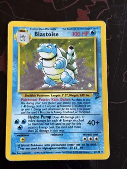 Pokemon TCG - Blastoise #2/130 WOTC Base Set 2 2000 Holo MP Condition - Image 1