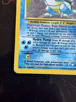 Pokemon TCG - Blastoise #2/130 WOTC Base Set 2 2000 Holo MP Condition - Image 5