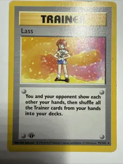 Pokemon Base Set Shadowless 1st Edition Lass Trainer 75/102 English WOTC Vintage - Image 1