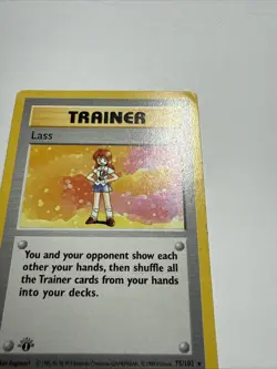 Pokemon Base Set Shadowless 1st Edition Lass Trainer 75/102 English WOTC Vintage - Image 3