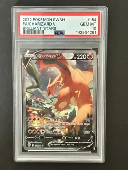 2022 Pokemon SWSH Charizard V Brilliant Stars PSA 10 #154 - Image 1