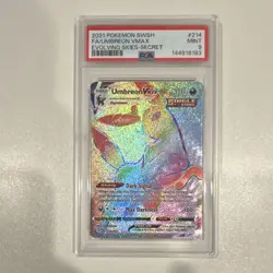 PSA 9 2021 Pokemon SWSH07 Evolving Skies Umbreon VMAX 214/203 Secret Rare Holo - Image 1