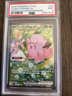 Pokemon TCG Lillie's Clefairy EX Journey Together 184/159 PSA9 - Image 1