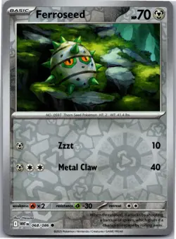 Ferroseed 068/086 Common White Flare Pokemon Reverse Holo Near Mint - Image 1