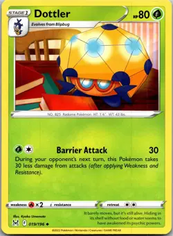 Dottler 019/196 Uncommon Lost Origin Pokemon Near Mint - Image 1