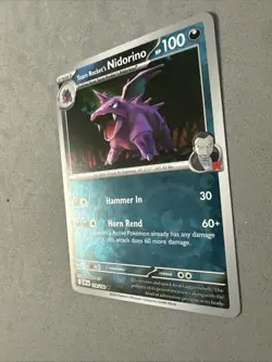 Pokemon TCG * Destined Rivals 118/182 Team Rocket's Nidorino * REVERSE HOLO * - Image 2