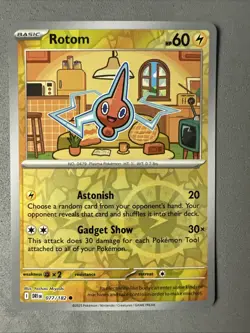 Pokemon TCG * Destined Rivals 077/182 Rotom Common REVERSE HOLO * NM FRESH PK - Image 1