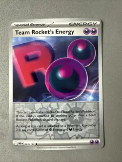 Pokemon TCG * Destined Rivals 182/182 Team Rocket's Energy U REVERSE HOLO * NM - Image 1