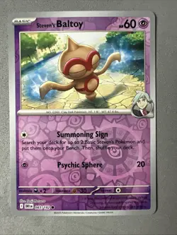 Pokemon TCG * Destined Rivals 83/182 Steven's Baltoy C REVERSE HOLO* NM FRESH PK - Image 1