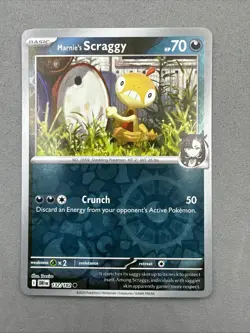 Pokemon TCG * Destined Rivals 132/182 Marnie's Scraggy * REVERSE HOLO * FRESH PK - Image 1