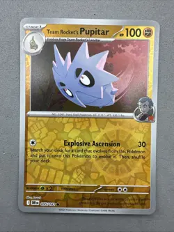 Pokemon TCG * Destined Rivals 095/182 Team Rocket's Pupitar * REVERSE HOLO * NM - Image 1