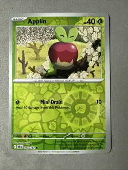 Pokemon TCG * Destined Rivals 016/182 Applin Common REVERSE HOLO * NM FRESH PK - Image 1