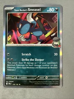 Pokemon TCG * Destined Rivals 128/182 Team Rocket's Sneasel Rare * NM FRESH PK - Image 1