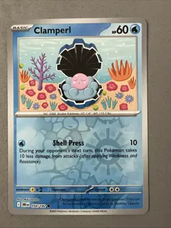 Pokemon TCG * Destined Rivals 054/182 Clamperl C * REVERSE HOLO * FRESH PK - Image 1