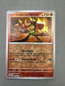 Pokemon TCG * Destined Rivals 044/182 Hearthflame Mask Ogerpon U * REVERSE HOLO - Image 1