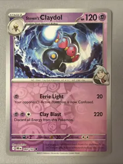 Pokemon TCG * Destined Rivals 084/182 Steven's Claydol U * REVERSE HOLO * NM - Image 1