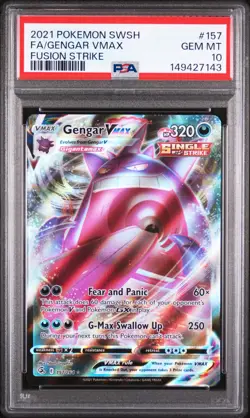 2021 POKEMON SWORD & SHIELD FUSION STRIKE #157 FULL ART/GENGAR VMAX PSA 10 - Image 1