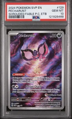 2024 POKEMON CENTER BLACK STAR PROMO #129 PECHARUNT SHROUDED FABLE PC ETB PSA10 - Image 1