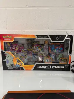 Pokemon TCG Lucario V & Tyranitar V Heavy Hitters Premium Collection NEW - Image 1