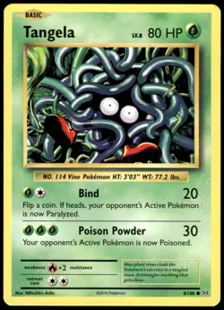 Tangela 8/108 Evolutions Common NM Pokemon 2016 - Image 1