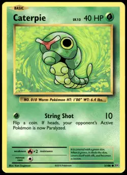 Caterpie 3/108 Evolutions Common NM Pokemon 2016 - Image 1