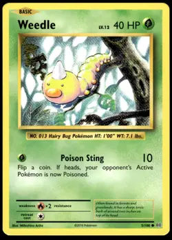 Weedle 5/108 Evolutions Common NM Pokemon 2016 - Image 1