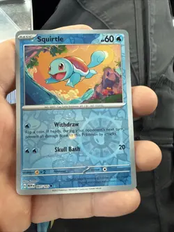 SQUIRTLE 007/165 COMMON POKEMON COSMOS REVERSE HOLO NM 1 - Image 1