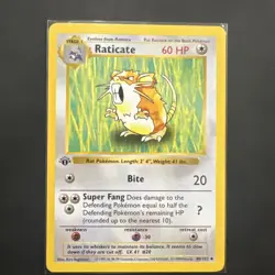 Raticate 1st Edition Base Set Shadowless 40/102 Pokemon 1999 Vintage LP * - Image 1