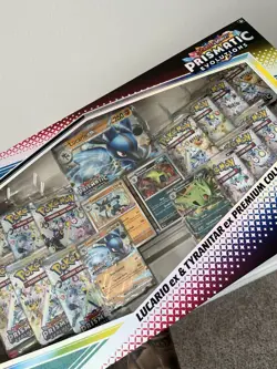 Pokemon Prismatic Evolutions Lucario & Tyranitar Premium Collection| Sam’s Only - Image 1