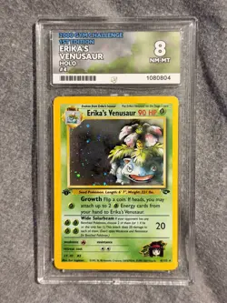 Erika's Venusaur Holo 1st Edition Gym Challenge Graded Pokemon Card - ACE 8 - Image 1
