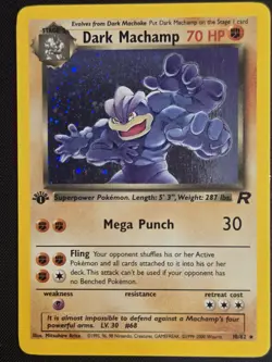 Pokemon TCG Dark Machamp [Team Rocket] 1st Edition Holo Rare Card #10 - NM - Image 1